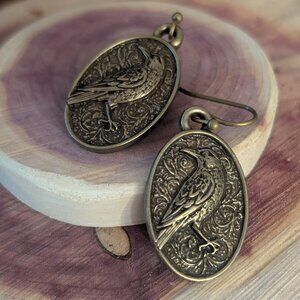 Bronze MYSIC RAVEN EARRINGS.